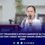 CITY TREASURER'S OFFICE LUMAGPAS SA TAX COLLECTION TARGET NITONG UNANG SEMESTRE NG 2025